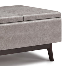 Load image into Gallery viewer, Owen - Tray Top Small Coffee Table Upholstered Storage Ottoman
