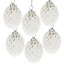 Load image into Gallery viewer, Christmas Ball Ornaments, Glass Decorative Hanging Ball Christmas Tree Ornaments, For Holiday Party Decorations (Set of 6) - White

