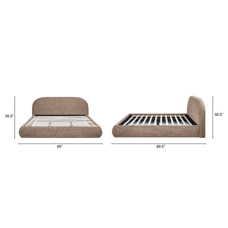 Archie Puffy Grounded - Upholstered Platform Bed