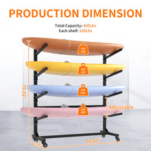 Load image into Gallery viewer, Freestanding Kayak Storage Rack With Lockable Wheels For Kayak, Canoe, Sup &amp; Surfboard
