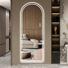 Load image into Gallery viewer, Arch Design LED Full Length Mirror, Dimmable, High Definition, Explosion Proof, 65" X 21" - Silver
