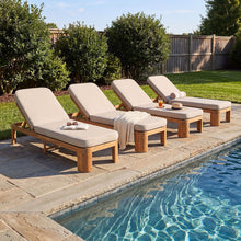 Load image into Gallery viewer, Outdoor Chaise Lounge With Cushion, 5 Position Adjustable Backrest
