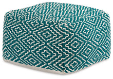 Load image into Gallery viewer, Brynnsen - Pouf - Teal / Ivory
