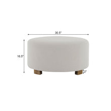 Load image into Gallery viewer, Round Ottoman, Minimalist Footstool - White
