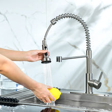 Load image into Gallery viewer, Kitchen Faucet With Pull Down Spray Head - Brushed Nickel
