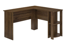 Load image into Gallery viewer, Computer Desk, Home Office, Corner, Storage Shelves, L Shape, Laptop, Contemporary &amp; Modern - Walnut
