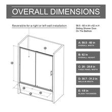 Load image into Gallery viewer, Sliding Shower Door For Bathtub - Matt Black
