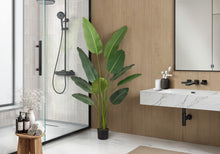 Load image into Gallery viewer, 60" Tall, Artificial Plant, Bird Of Paradise Tree, Indoor, Faux, Fake, Floor, Greenery, Potted, Decorative - Green / Black
