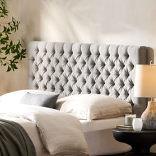Load image into Gallery viewer, Queen Size Headboard With Button Tufting - Light Gray
