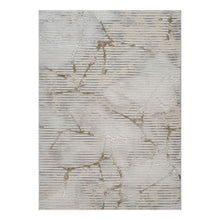 Load image into Gallery viewer, Geometrix - 5'3" X 7'3" Area Rug With Geometric, 3D Effect - Ivory / Gray
