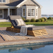 Load image into Gallery viewer, Chaise Lounge Set With 4 Fold Cushion And Built In Headrest
