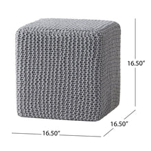 Load image into Gallery viewer, Chabani - Indoor Modern Knitted Fabric Cube Pouf Ottoman - Light Gray

