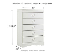 Load image into Gallery viewer, Anarasia - Five Drawer Chest - White
