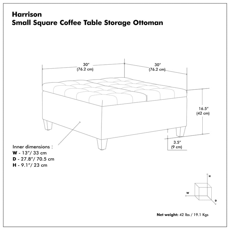 Harrison - Large Coffee Table Storage Ottoman