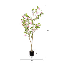 Load image into Gallery viewer, Artificial Bougainvillea Tree, Realistic Faux Plant In Pot, Indoor Decor For Home - Baby Pink / Green Leaf
