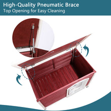 Load image into Gallery viewer, Medium Wooden Outdoor Dog House, Waterproof Roof, Elevated Floor, Adjustable Plastic Feet
