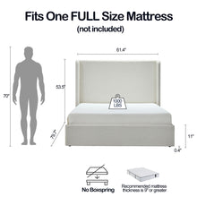 Load image into Gallery viewer, Carmen - Full Size Upholstered Wingback Bed - Ivory
