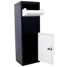 Load image into Gallery viewer, Package Delivery Box, Galvanized Steel Parcel Mailbox With Code Lock &amp; Mounting Hardware, For Outdoor Porch, Curbside - White / Black
