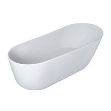 Load image into Gallery viewer, Solid Surface Stone Resin Oval Shape Soaking Bathtub With Overflow For The Bathroom - Matte White
