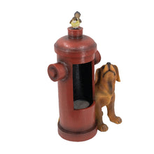 Load image into Gallery viewer, Red Fire Hydrant Water Fountain With Dog And Bird Accents, Outdoor Fountian With Light And Pump - Red / Light Brown
