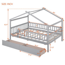 Load image into Gallery viewer, House Bed With 2 Drawers
