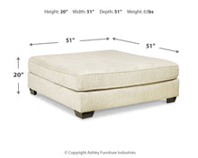 Load image into Gallery viewer, Rawcliffe - Oversized Accent Ottoman - Parchment
