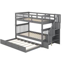Load image into Gallery viewer, Stairway Bunk Bed &amp; Storage And Guard Rail For Bedroom
