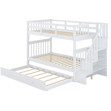 Load image into Gallery viewer, Stairway Bunk Bed &amp; Storage And Guard Rail For Bedroom
