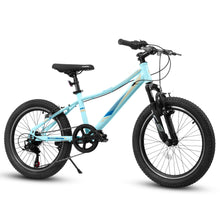 Load image into Gallery viewer, S20101 20" Kids' Bike, Boys Girls Mountain Bike Ages 8-12, 7 Speed Teenager Children Kids' Bicycles, Front Suspension Disc Brake Rear V-Brake, High Steel Frame
