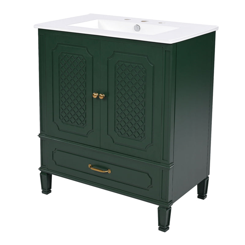 Bathroom Vanity With Sink, Soft Closing Door, Multi Functional Storage