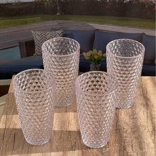 Load image into Gallery viewer, Leading Ware Diamond Cut Acrylic Drinking Glasses (Set of 4)
