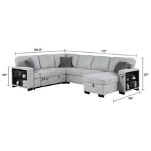 Load image into Gallery viewer, Giza - Modular Sectional Sofa With Sleeper, Storage, USB Charging - Gray
