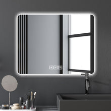 Load image into Gallery viewer, 28" Bathroom Mirror With LED Lights Front And Backlit, Anti-Fog Lighted Vanity Mirrors For Wall Mounted And 5 Level Dimmable, Horizontal / Vertical - Clear
