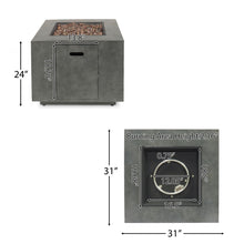 Load image into Gallery viewer, Outdoor Patio Gas Burning Fire Pit Table 50, 000 Btu, Square
