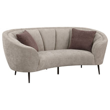Load image into Gallery viewer, Saanich - Upholstered Curved With Plump Accent Pillows - Beige
