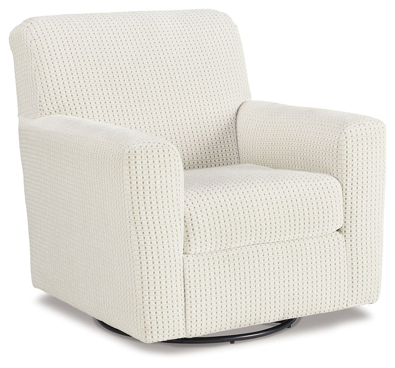 Herstow - Swivel Glider Accent Chair - Ivory