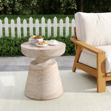 Load image into Gallery viewer, Outdoor / Indoor Lightweight Concrete Side Table, Travertine - Beige
