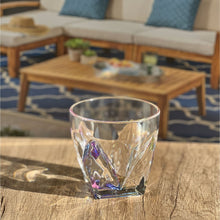 Load image into Gallery viewer, Leading Ware Rainbow Diamond Acrylic Glasses Drinking (Set of 4) Dof 9Oz Bpa Free Plastic Cocktail Glasses - Clear
