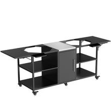 Load image into Gallery viewer, Outdoor Grill Cart For 2 Big Egg - Black / Silver
