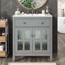 Load image into Gallery viewer, Bathroom Vanity With Ceramic Sink, Adjustable Shelf &amp; Tip Out Tray
