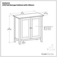 Load image into Gallery viewer, Amherst - 2 Door Storage Cabinet &amp; Adjustable Shelving - Brown
