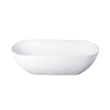 Load image into Gallery viewer, 68.9" Freestanding Solid Surface Soaking Bathtub For Bathroom - Matte White

