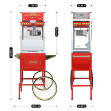 Load image into Gallery viewer, Popcorn Machine On Wheels, 20 Ounce Capacity, 1440W - Red
