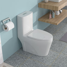 Load image into Gallery viewer, 1 Piece Toilet For Bathroom, Dual Flush 1.24 / 1.6 Gpf, Soft Closing Seat - White
