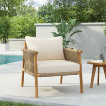 Load image into Gallery viewer, Modern Outdoor Woven Lounge Chair With Solid Frame And Cushions

