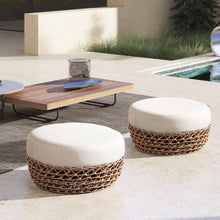 Load image into Gallery viewer, Willow - Round Upholstered Patio Ottoman
