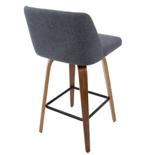 Load image into Gallery viewer, Toriano - Mid Century Modern Fixed Height Counter Stool &amp; Square Footrest (Set of 2)
