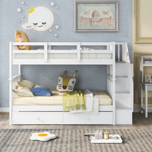Load image into Gallery viewer, Stairway Bunk Bed &amp; Storage And Guard Rail For Bedroom
