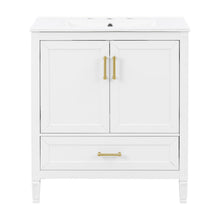 Load image into Gallery viewer, Elegant Fluted Bathroom Vanity With Sink, Soft Close Doors &amp; Drawer
