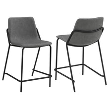 Load image into Gallery viewer, Counter Height Stools With Footrest (Set of 2) - Gray / Black
